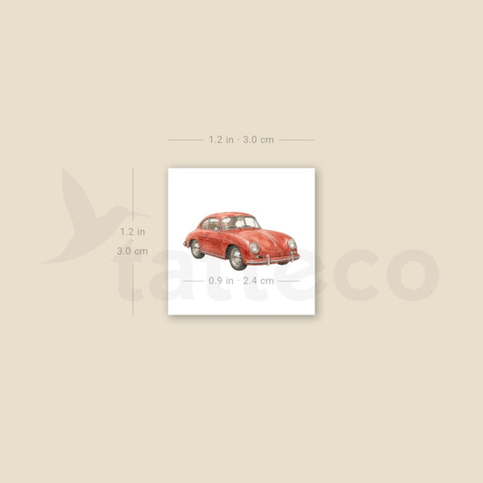 Porsche 356 Temporary Tattoo - Set of 3