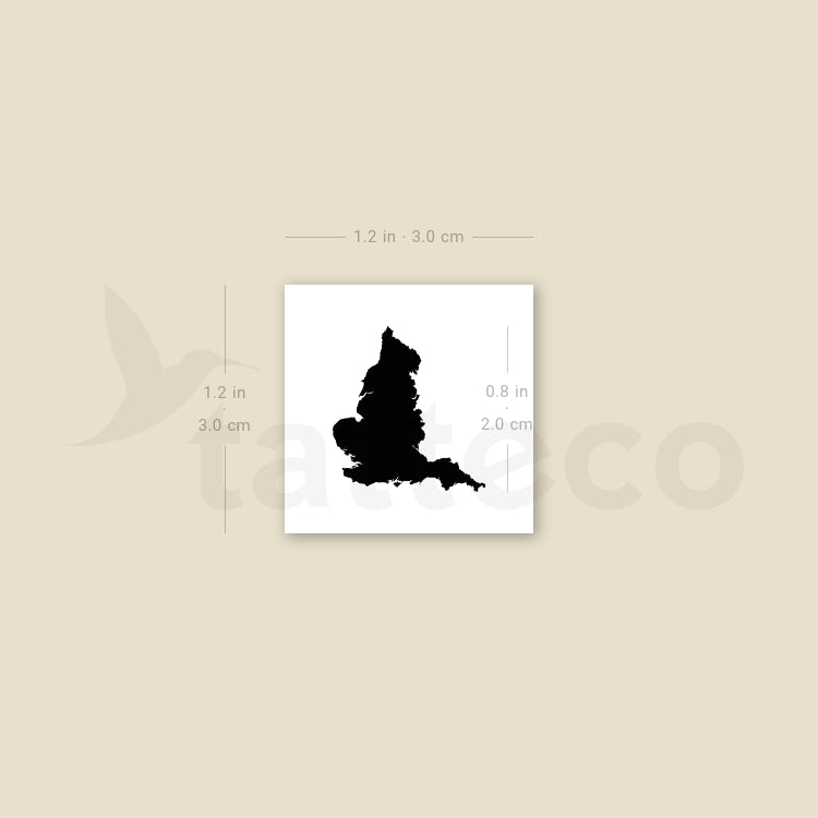Tatuaje temporal pequeño del mapa de Inglaterra (juego de 3)