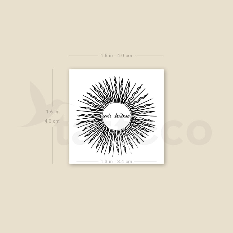 Radiate Love Sun Temporary Tattoo - Set of 3