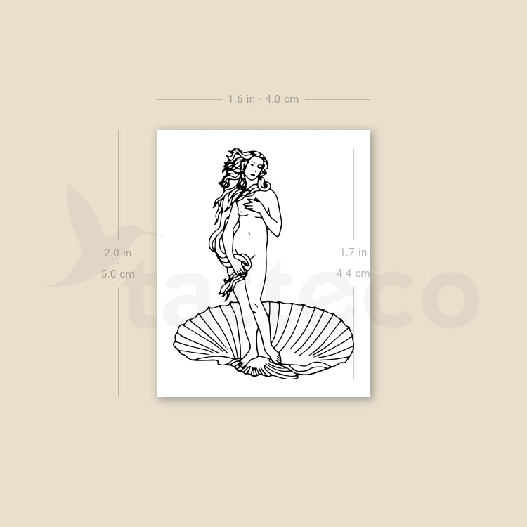 Botticelli's Venus Temporary Tattoo - Set of 3