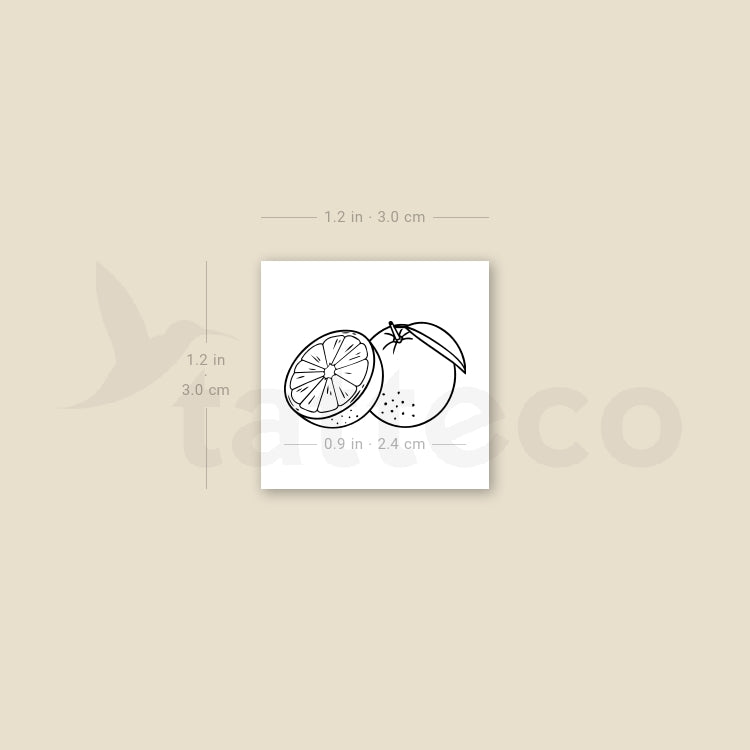 Oranges Temporary Tattoo - Set of 3