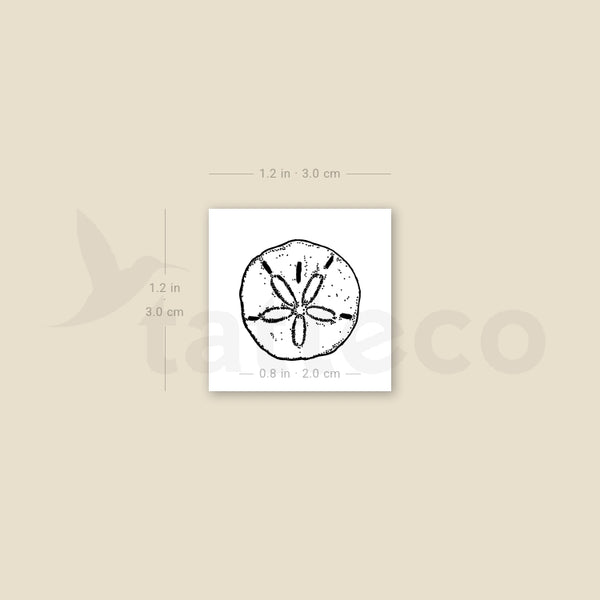 Small Sand Dollar Temporary Tattoo - Set of 3
