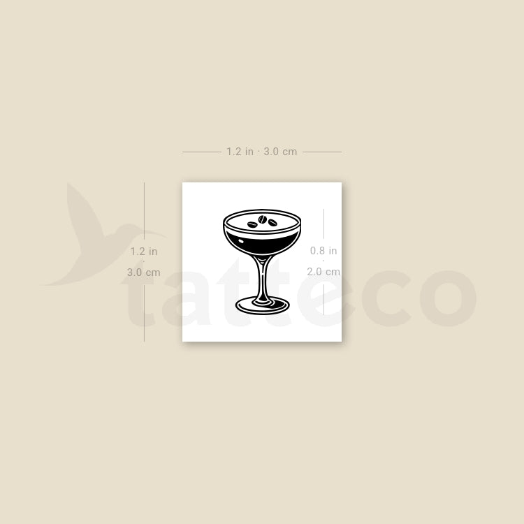 Little Espresso Martini Temporary Tattoo - Set of 3