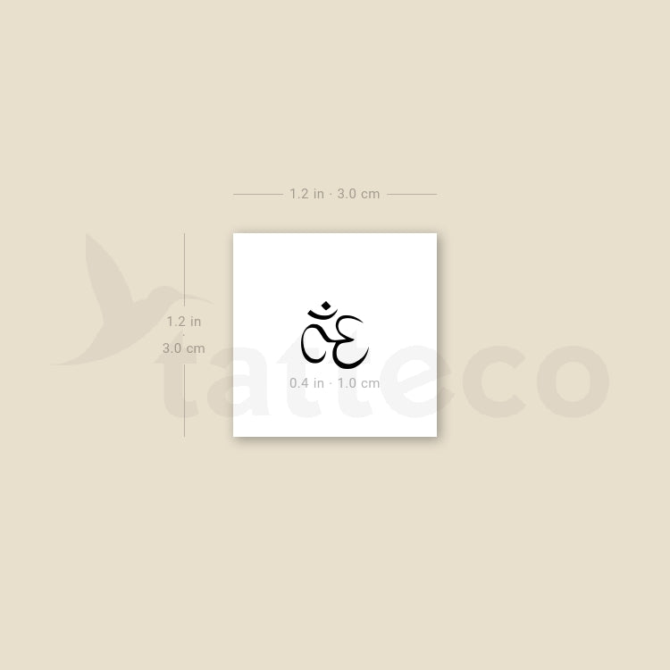 Tiny Fine Line Om Temporary Tattoo - Set of 3