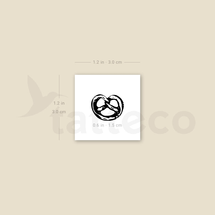Small Pretzel Temporary Tattoo - Set of 3