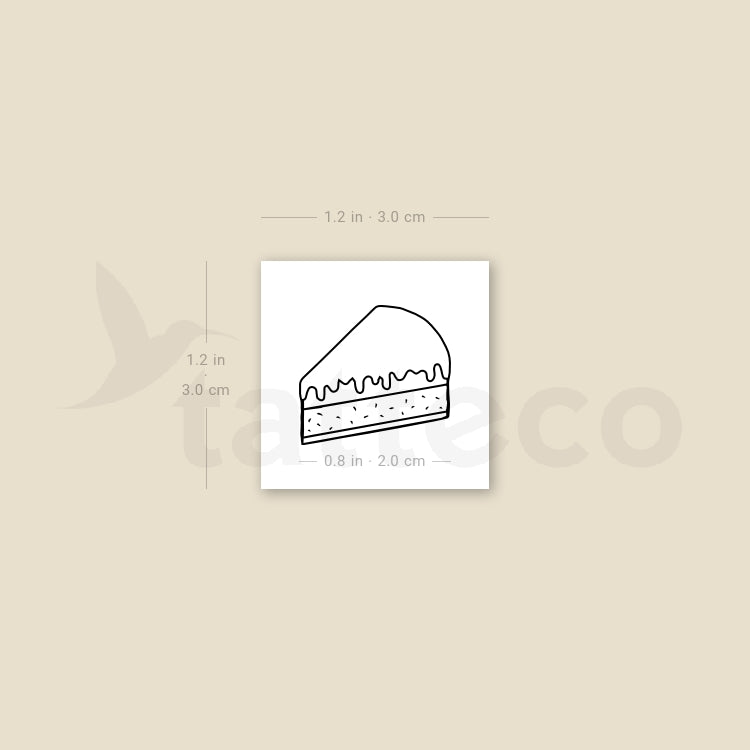 Cake Slice Temporary Tattoo - Set of 3