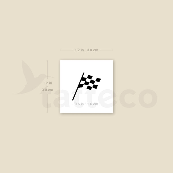 Checkered Flag Temporary Tattoo - Set of 3