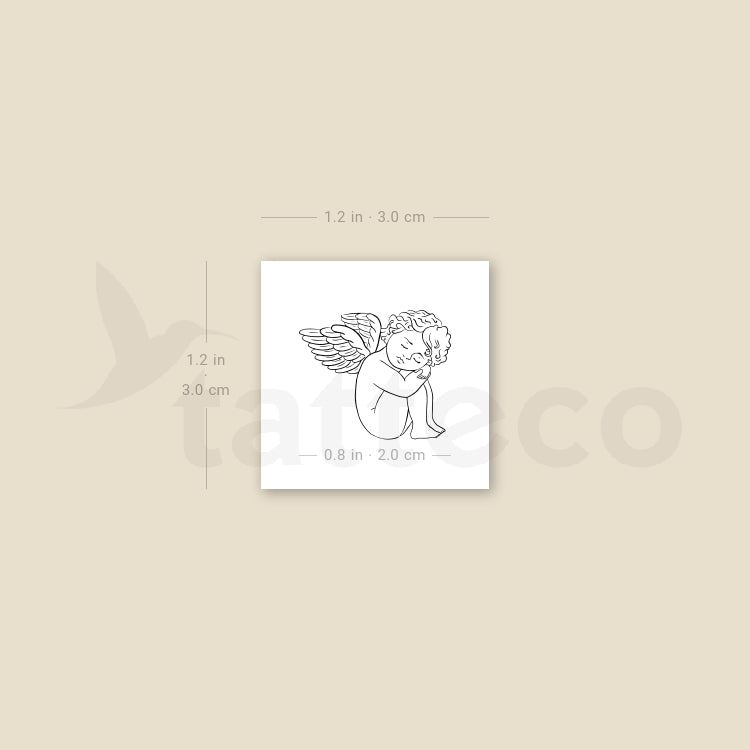 Cherub Resting Temporary Tattoo - Set of 3
