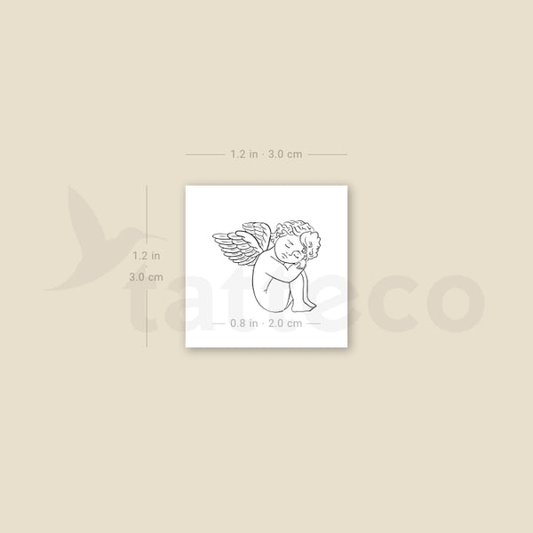 Cherub Resting Temporary Tattoo - Set of 3