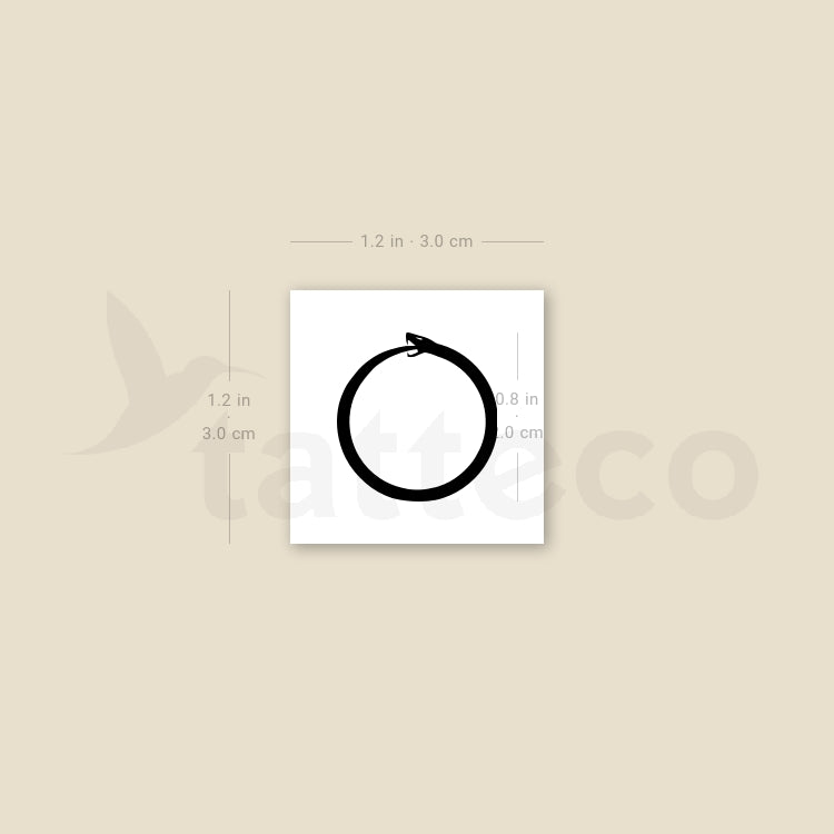 Minimalist Ouroboros Temporary Tattoo - Set of 3