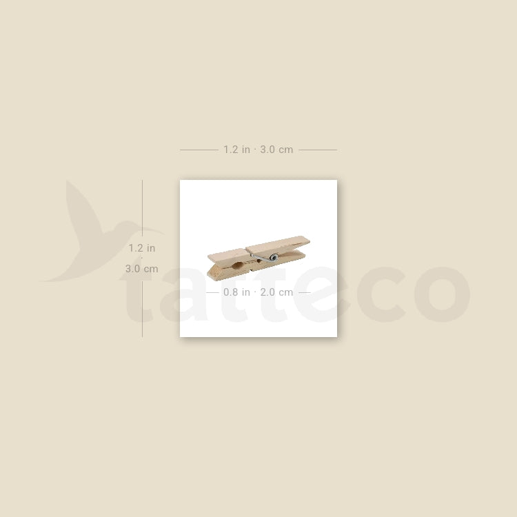 Clothespins Temporary Tattoo - Set of 3