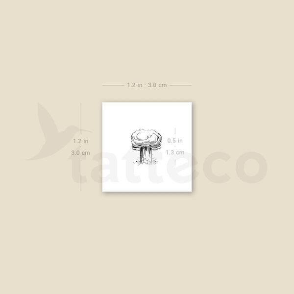Atomic Bomb Mushroom Temporary Tattoo - Set of 3
