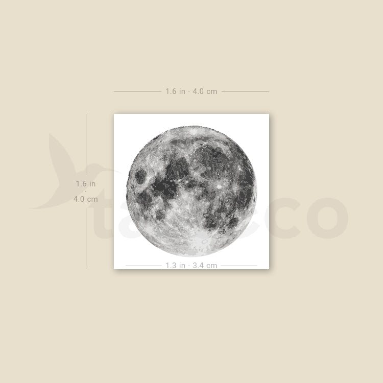 Tatuaje temporal de luna llena - Juego de 3
