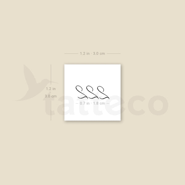 222 Temporary Tattoo by M3.Ink - Set of 3