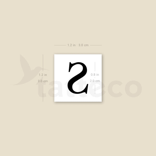 Uppercase S Temporary Tattoo - Set of 3