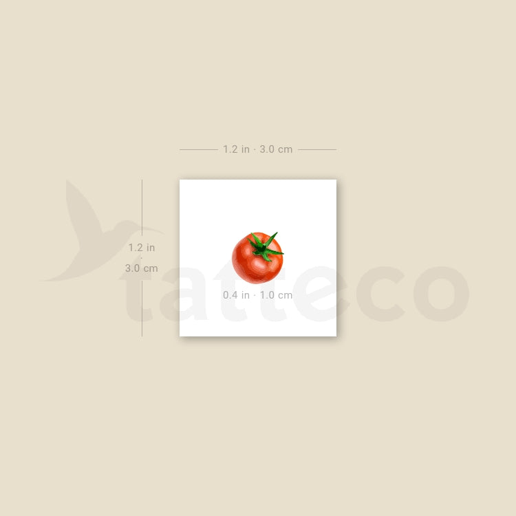 Tiny Red Tomato Temporary Tattoo - Set of 3