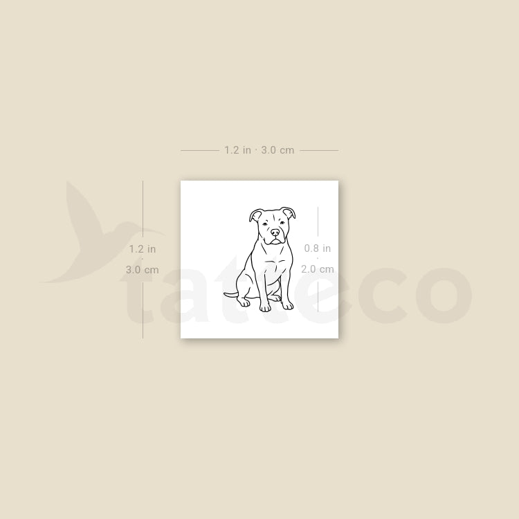 American Staffordshire Terrier Temporary Tattoo - Set of 3
