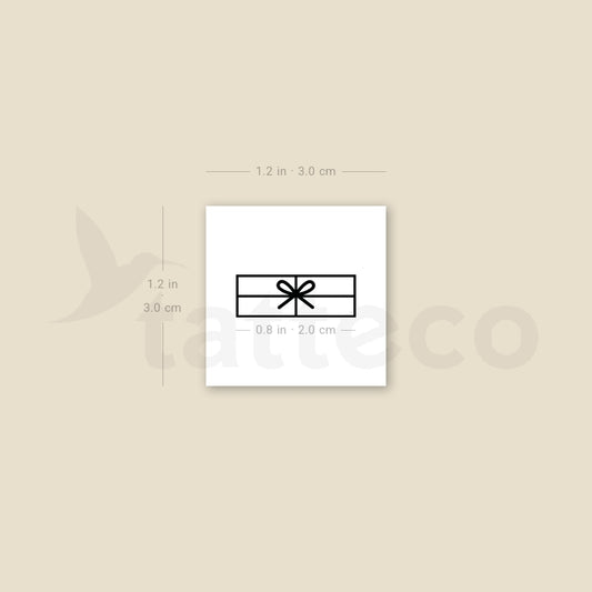 Minimalist Gift Box Temporary Tattoo - Set of 3