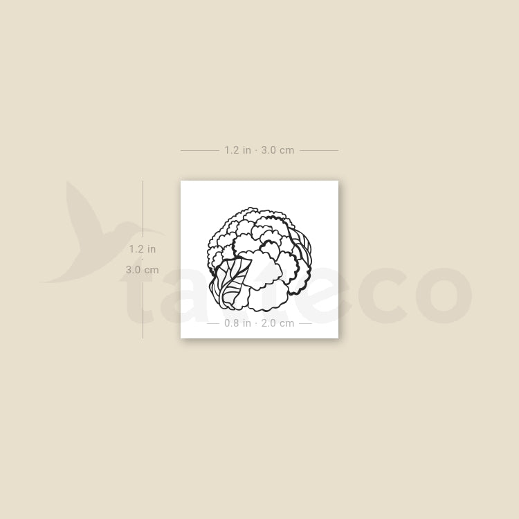 Cauliflower Temporary Tattoo - Set of 3