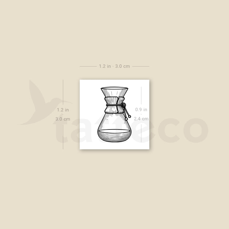 Chemex Coffeemaker Temporary Tattoo - Set of 3