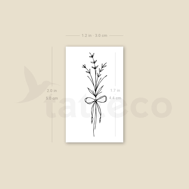 Ribbon Bouquet Temporary Tattoo - Set of 3