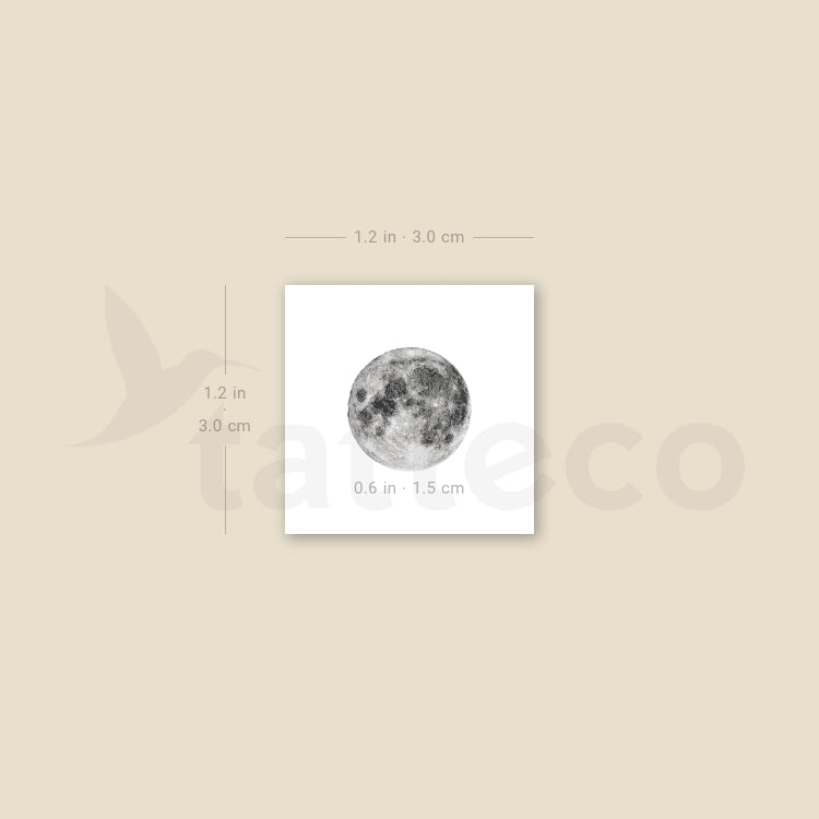 Tiny Full Moon Temporary Tattoo - Set of 3