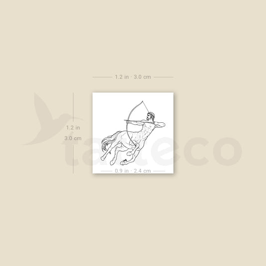 Fine Line Centaur Temporary Tattoo - Set of 3