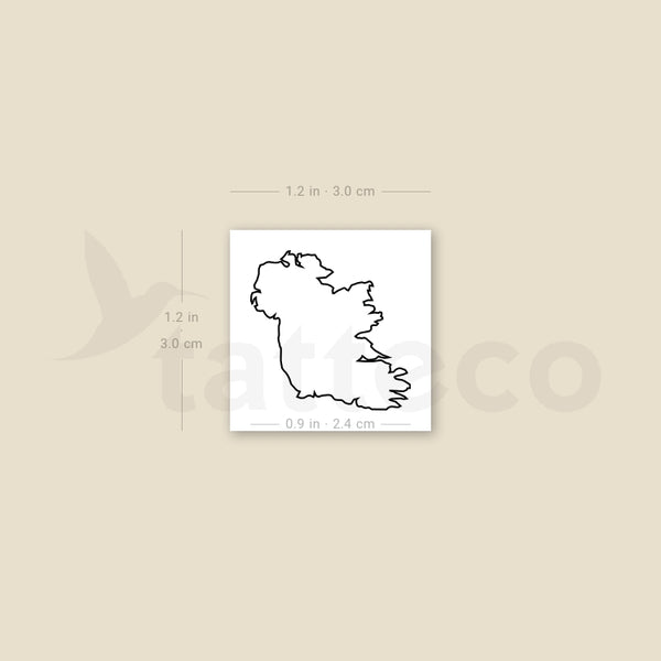 Map Of Ireland Temporary Tattoo - Set of 3