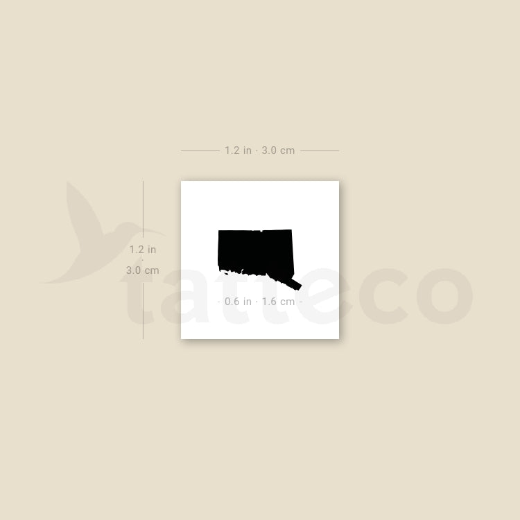 Tatuaje temporal del mapa de Connecticut (juego de 3)