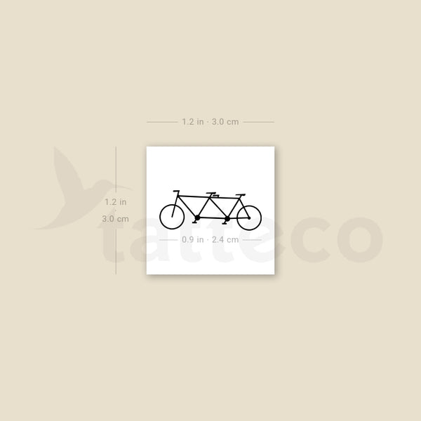 Tandem Bike Temporary Tattoo - Set of 3
