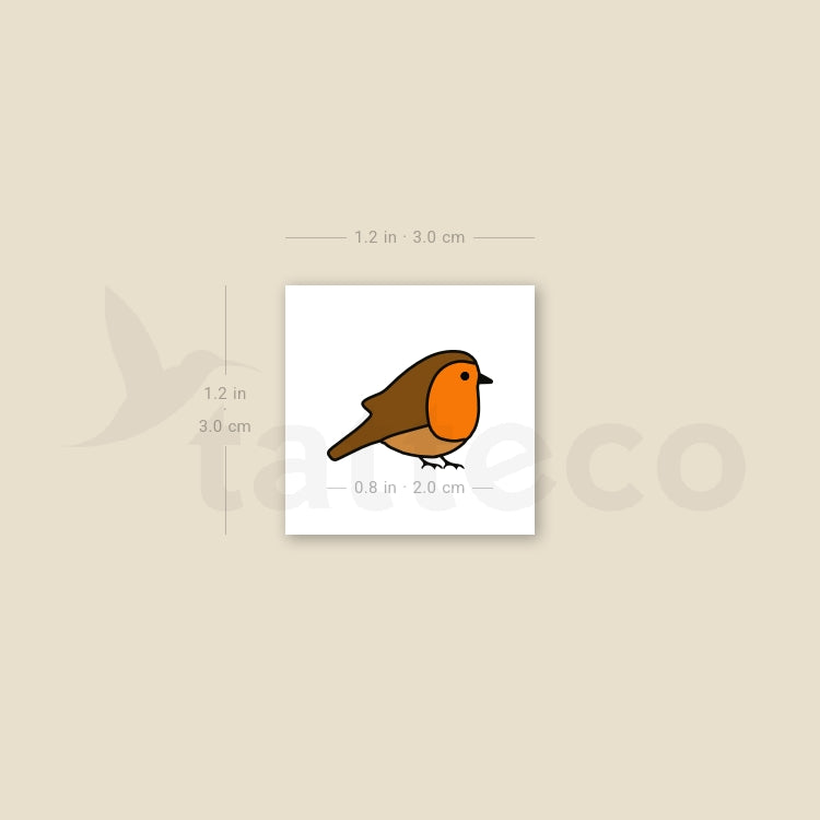 Robin Bird Temporary Tattoo - Set of 3