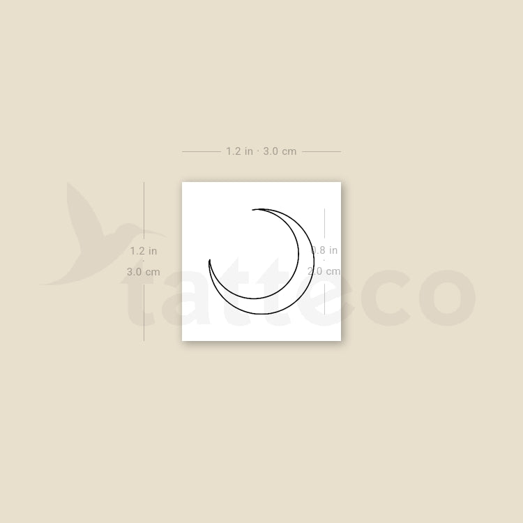 Crescent Moon Temporary Tattoo By M3.Ink - Set of 3
