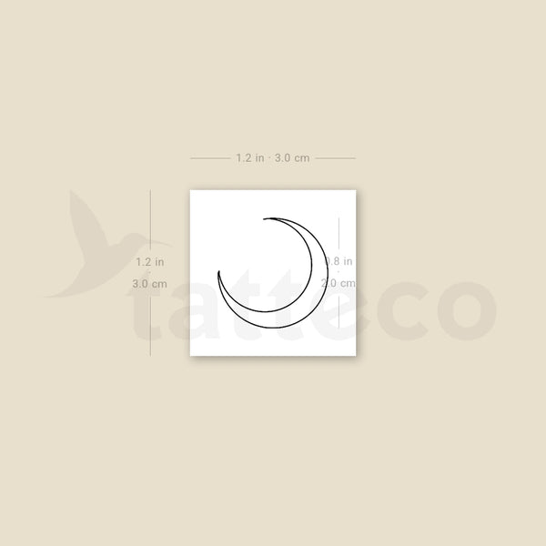 Crescent Moon Temporary Tattoo By M3.Ink - Set of 3