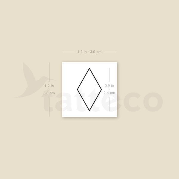 Rhombus Outline Temporary Tattoo - Set of 3