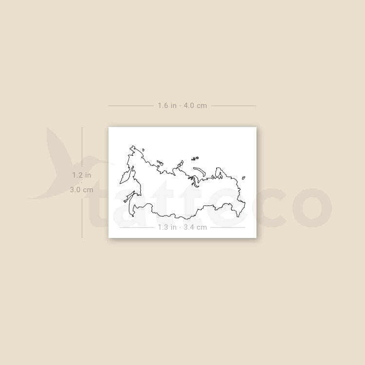 Tatuaje temporal del mapa de Rusia (juego de 3)