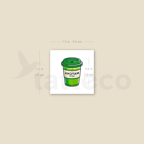 Tatuaje temporal de matcha para llevar - Juego de 3