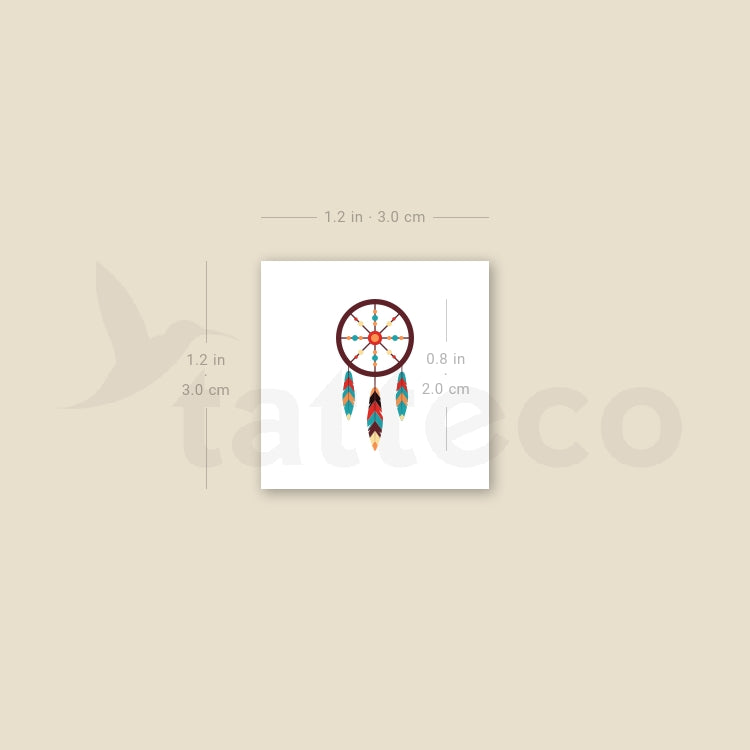 Color Dreamcatcher Temporary Tattoo - Set of 3