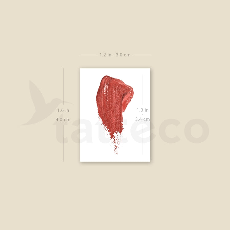 Red Brush Stroke Temporary Tattoo - Set of 3