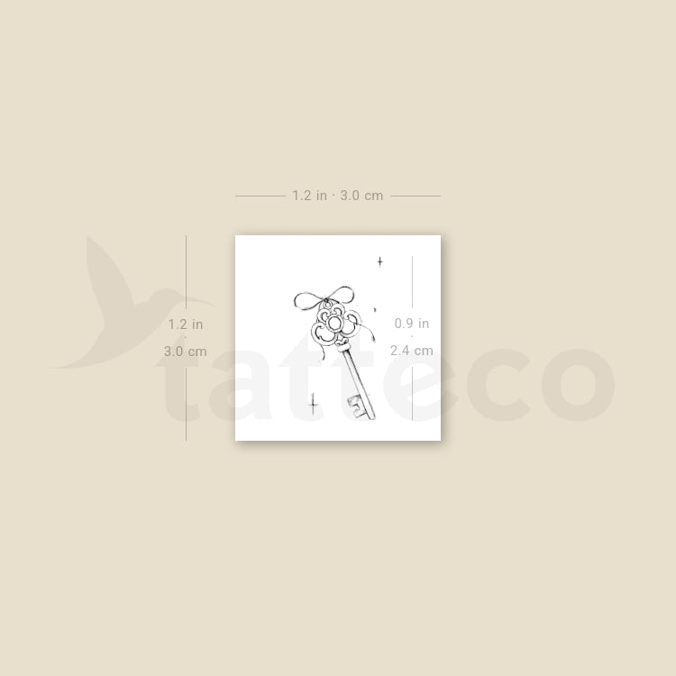 Little Vintage Key By Stefano Mazza Temporary Tattoo - Set of 3