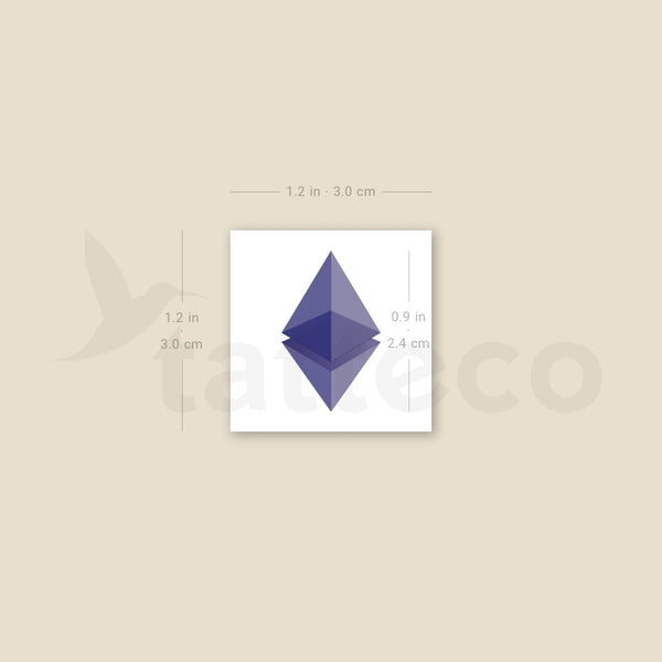 Translucent Ethereum Logo Temporary Tattoo - Set of 3