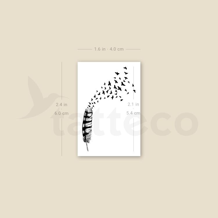 Tatuaje temporal "Pájaros de una pluma" - Juego de 3