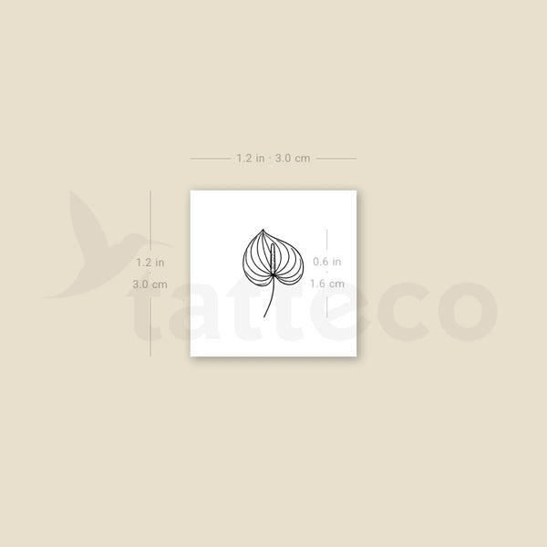 Little Anthurium Temporary Tattoo - Set of 3