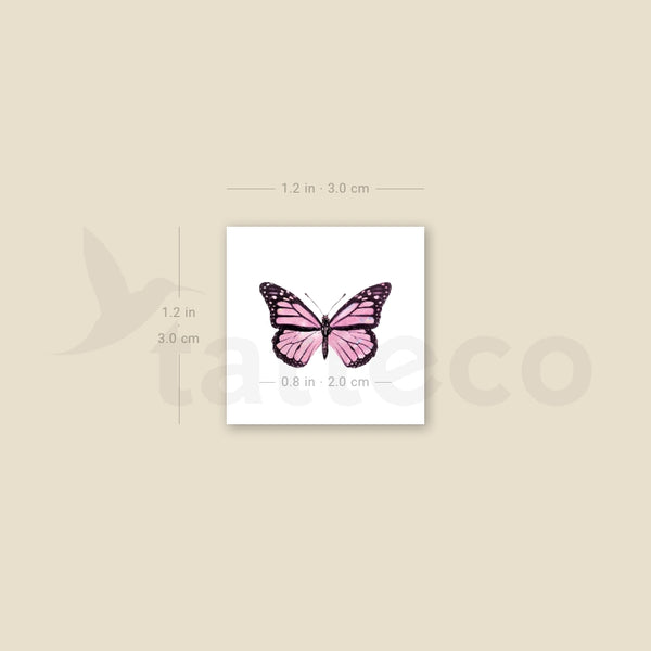 Pink Butterfly Temporary Tattoo - Set of 3