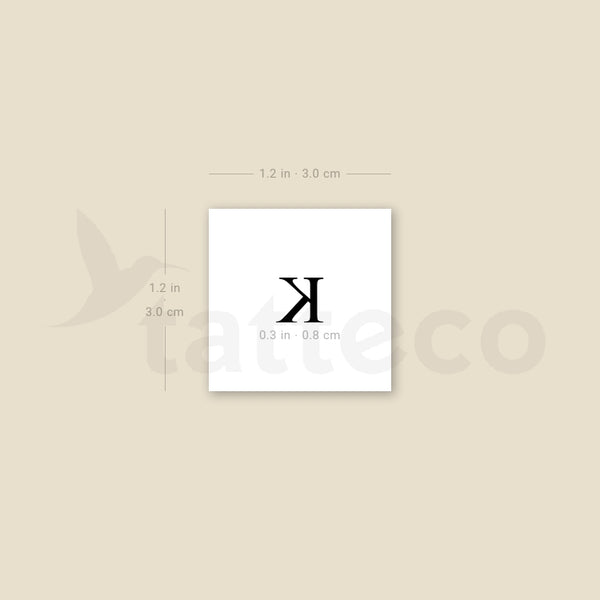 Uppercase Kappa Temporary Tattoo - Set of 3