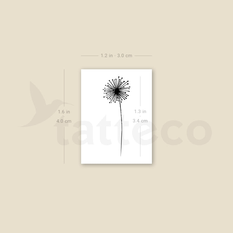 Minimalist Dandelion Temporary Tattoo - Set of 3