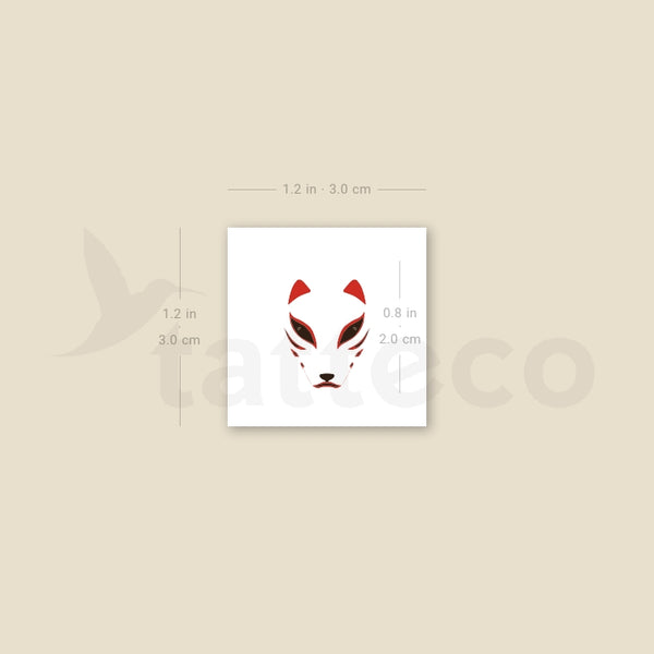 Kitsune Mask Temporary Tattoo - Set of 3