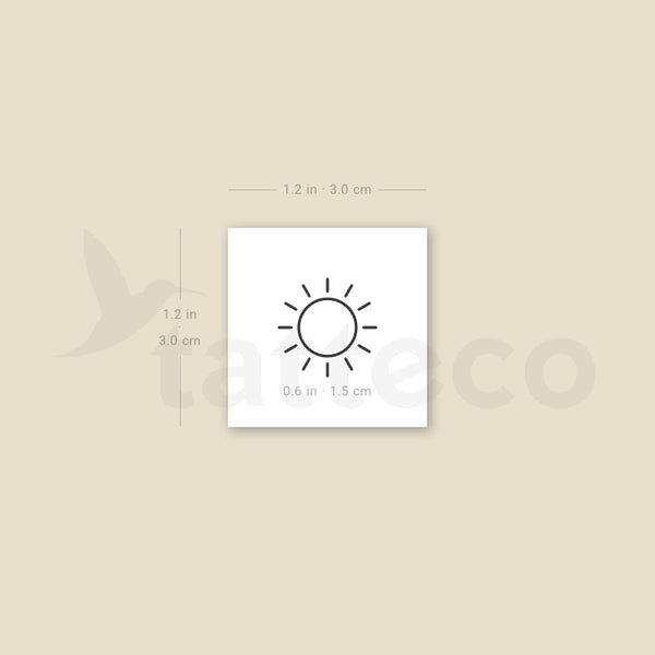 Minimalist Sun Temporary Tattoo - Set of 3
