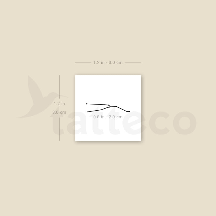 Tiny Taurus Constellation Temporary Tattoo - Set of 3