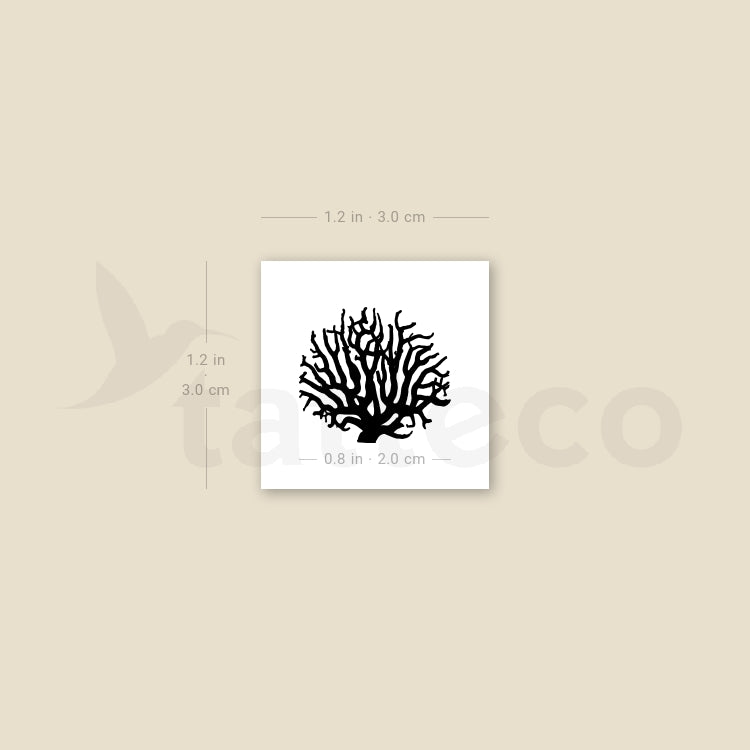 Tatuaje temporal de coral - Juego de 3