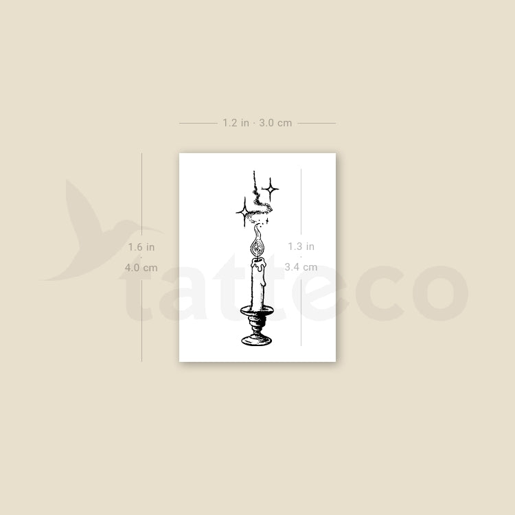 Candle Temporary Tattoo - Set of 3